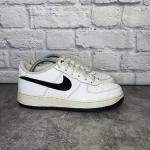 Nike Air Force 1 GS Low 596728-182 'White Black' Boys Basketball Shoes Size 7Y